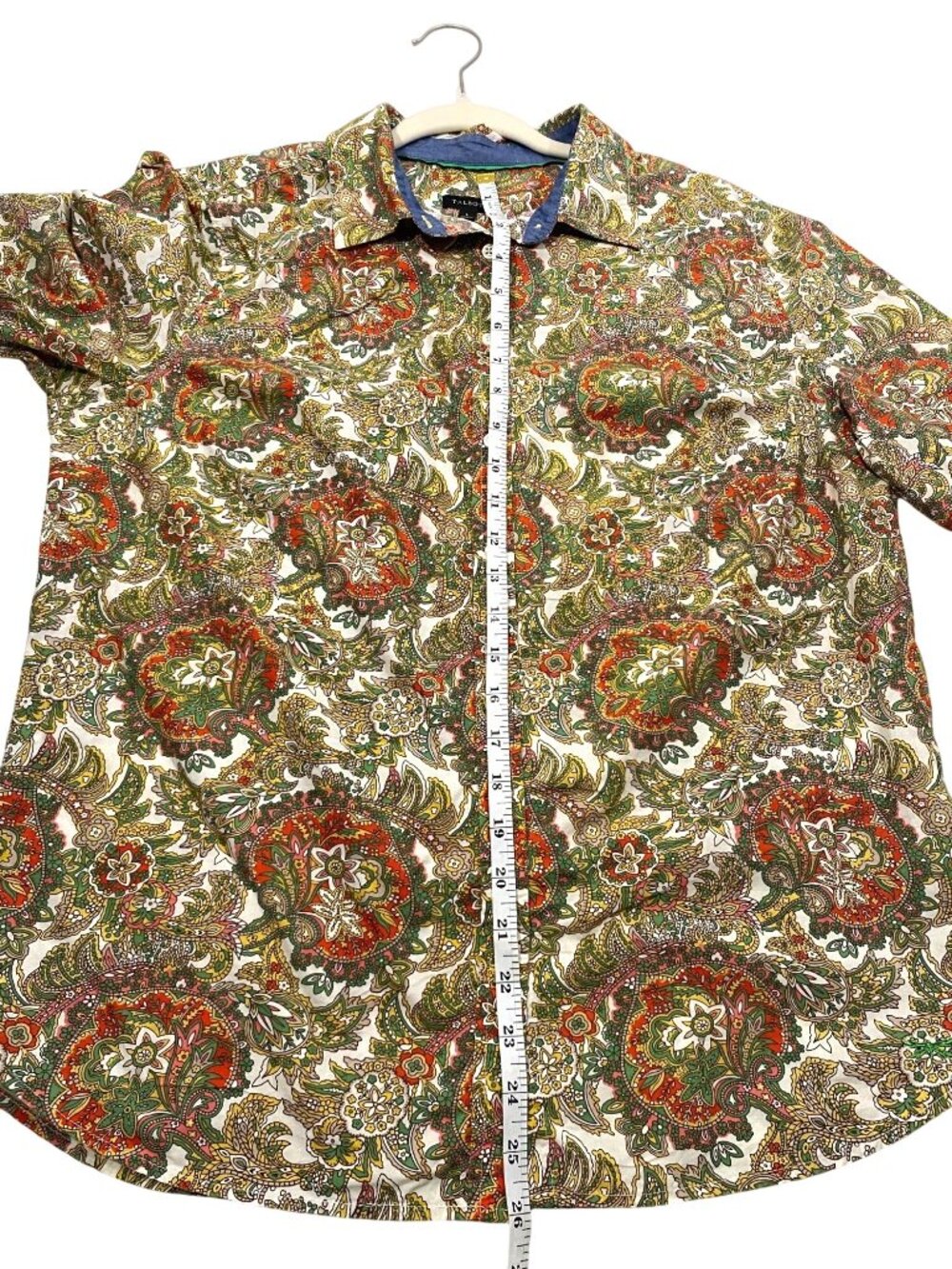 Talbots Long Sleeve roll tab Floral Paisley Button-Up Shirt L Multicolor - Picture 7 of 7